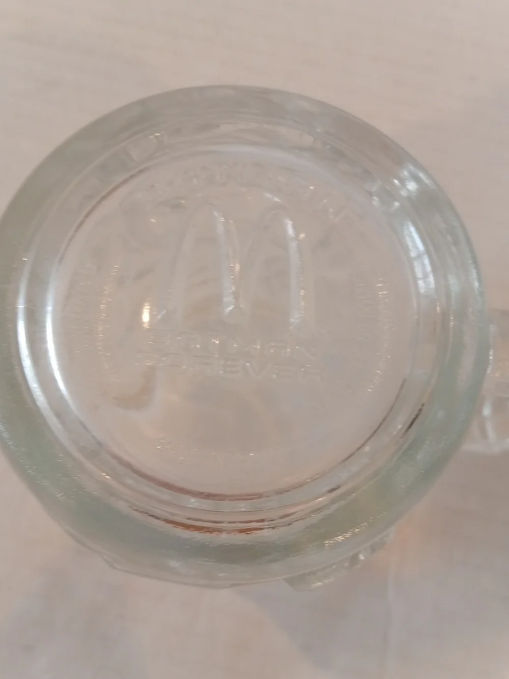 Vtg Mc Donald's 1995 Batman Forever Clear Glass Embossed Mug